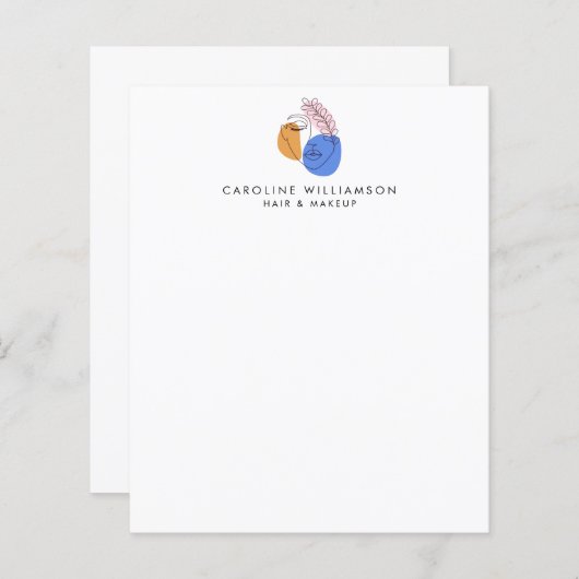 Minimalistisches Abstraktes Face Line Art Business (Vorne/Hinten)