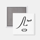 Minimalistisches Abstraktes Gesicht Modernes Art D Magnet (Vorderseite/Rückseite)