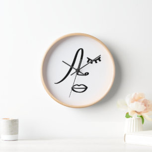 Minimalistisches abstraktes Gesicht modernes Art D Uhr