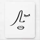 Minimalistisches Abstraktes Gesicht Modernes Kunst Mousepad (Vorne)