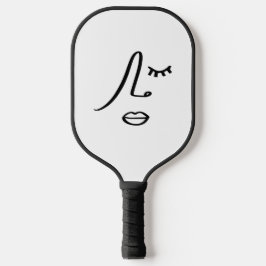 Minimalistisches Abstraktes Gesicht Modernes Kunst Pickleball Schläger