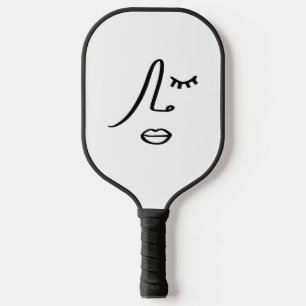 Minimalistisches Abstraktes Gesicht Modernes Kunst Pickleball Schläger