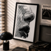 Minimalistisches abstraktes Gesicht Profil Schwarz Poster