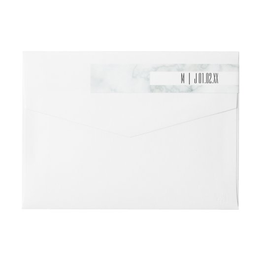 Minimalistisches Abstraktes Hochzeitslogo aus weiß (Rückseite)