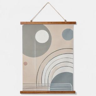 Minimalistisches Abstraktes Holzklappenband Wandteppich Mit Holzrahmen