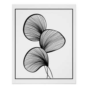 Minimalistisches Abstraktes Leaf Line Art - Modern Poster