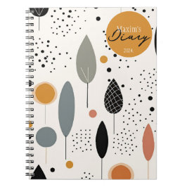 Minimalistisches Abstraktes, neutrales Muster-Dreh Notizblock