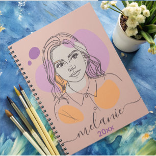 Minimalistisches Abstraktes Portrait Custom Monogr Notizblock