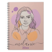 Minimalistisches Abstraktes Portrait Custom Monogr Notizblock (Vorderseite)