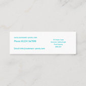 Minimalistisches Abstraktes Schwimmbad Mini Visitenkarte (Rückseite)