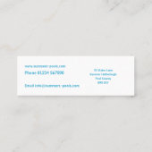 Minimalistisches Abstraktes Schwimmbad Mini Visitenkarte (Rückseite)