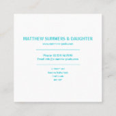 Minimalistisches Abstraktes Schwimmbad Quadratische Visitenkarte (Rückseite)