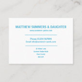 Minimalistisches Abstraktes Schwimmbad Wasserpfeif Visitenkarte (Rückseite)