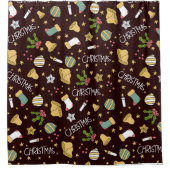 Minimalistisches Abstraktes Weihnachtsmuster Duschvorhang (Vorderseite)