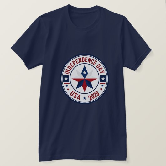 Minimalistisches Abzeichen der USA - Unabhängigkei T-Shirt (Design vorne)