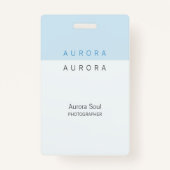 Minimalistisches Abzeichen mit zwei Tonen Blue Nam Ausweis (Rückseite)