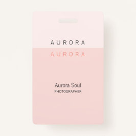 Minimalistisches Abzeichen mit zwei Tonen rosa Nam Ausweis