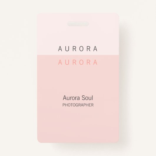 Minimalistisches Abzeichen mit zwei Tonen rosa Nam Ausweis (Vorderseite)