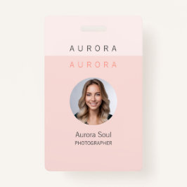 Minimalistisches Abzeichen mit zwei Tonen rosa Nam Ausweis