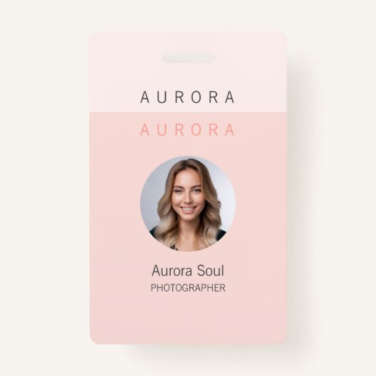 Minimalistisches Abzeichen mit zwei Tonen rosa Nam Ausweis (Vorderseite)