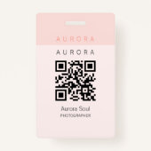 Minimalistisches Abzeichen mit zwei Tonen rosa Nam Ausweis (Rückseite)