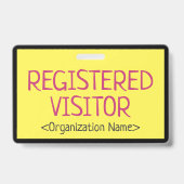 Minimalistisches Abzeichen "REGISTRIERTER BESUCHER Ausweis (Back)