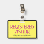 Minimalistisches Abzeichen "REGISTRIERTER BESUCHER Ausweis (Back with Clip)