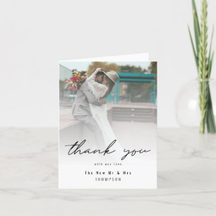 Minimalistisches Add Foto Modernes Hochzeitsszenar Dankeskarte