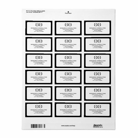 Minimalistisches Adressetikett mit Firmenlogo (Vorne)