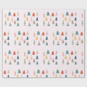 Minimalistisches Advent der Weihnachtsbaumen Geschenkpapier (Flach)