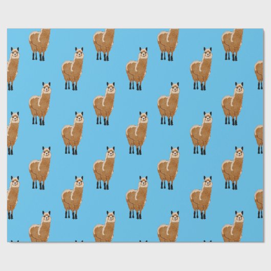 Minimalistisches Alpaca Design Wrapping Paper Geschenkpapier (Flach)