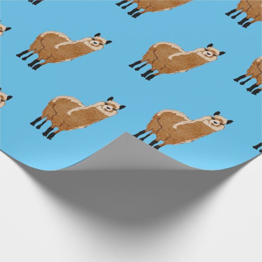 Minimalistisches Alpaca Design Wrapping Paper Geschenkpapier (Ecke)