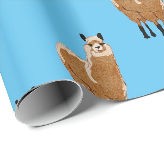 Minimalistisches Alpaca Design Wrapping Paper Geschenkpapier (Rolleneckpunkt)