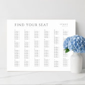 Minimalistisches Alphabet Hochzeitsdiagramm Poster