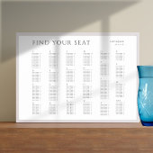 Minimalistisches Alphabet Hochzeitsdiagramm Poster