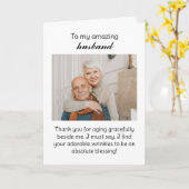 Minimalistisches Altern gläserne Foto Jahrestag Karte (Gelbe Blume)