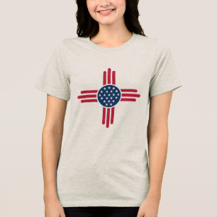 Minimalistisches amerikanisches Zia-Symbol – Saube Tri-Blend Shirt