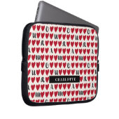 Minimalistisches Amour Heart Pattern Laptop Sleeve (Vorne Rechts)