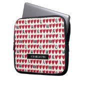 Minimalistisches Amour Heart Pattern Laptop Sleeve (Vorderseite Links)