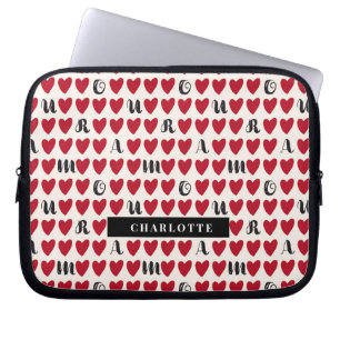 Minimalistisches Amour Heart Pattern Laptop Sleeve