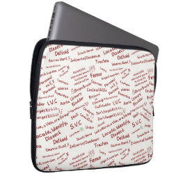 Minimalistisches Anatomie-Doodle-Muster-Laptop-Hül Laptopschutzhülle