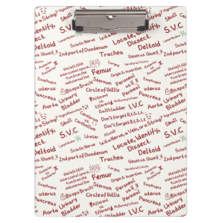 Minimalistisches Anatomie-Muster Medizinischer Fac Klemmbrett
