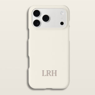 Minimalistisches Anfangsmonogramm für Elfenbeinkla iPhone 15 Hülle