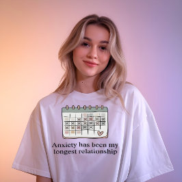 Minimalistisches Angst-Zitat-Kalender-Grafik-T-Shi T-Shirt