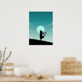 Minimalistisches Anime-Mädchen Poster (Küche)