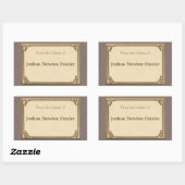 Minimalistisches antikes Buchzeichen Rechteckiger Aufkleber (Blatt)