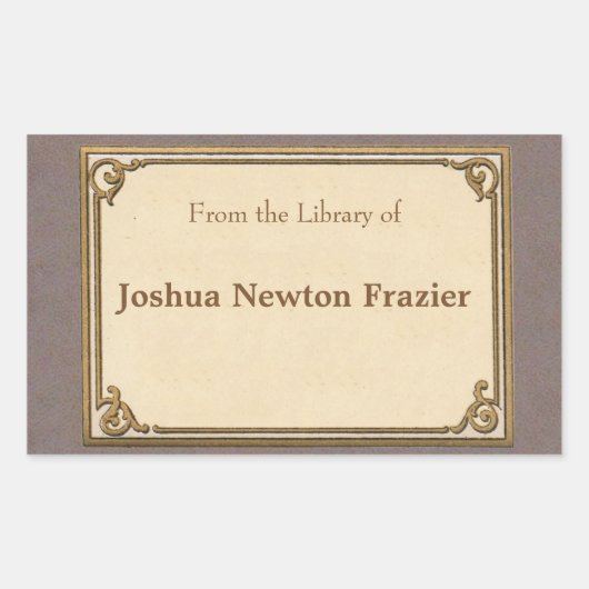 Minimalistisches antikes Buchzeichen Rechteckiger Aufkleber (Vorderseite)