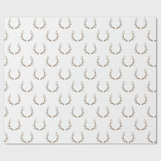 Minimalistisches Antler Wiederholmuster Geschenkpapier (Flach)