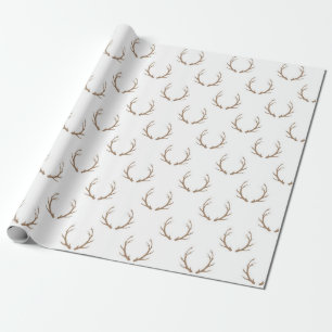 Minimalistisches Antler Wiederholmuster Geschenkpapier