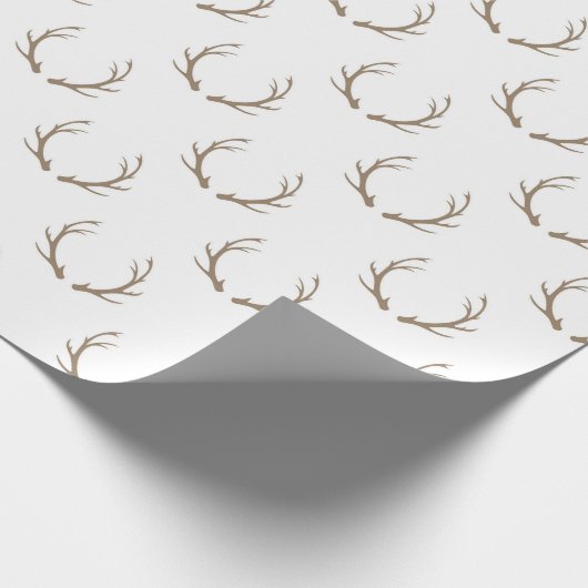 Minimalistisches Antler Wiederholmuster Geschenkpapier (Ecke)